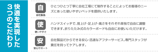 快適を実現した3つのこだわり